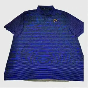 Cutter & Buck University of Kentucky Logo Men's XL Blue Striped Golf Polo Shirt
